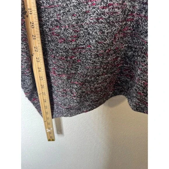 Pure Jill Womens Petite M Grey Marled Wool Cashmere Asymmetrical Sweater - Picture 4 of 7